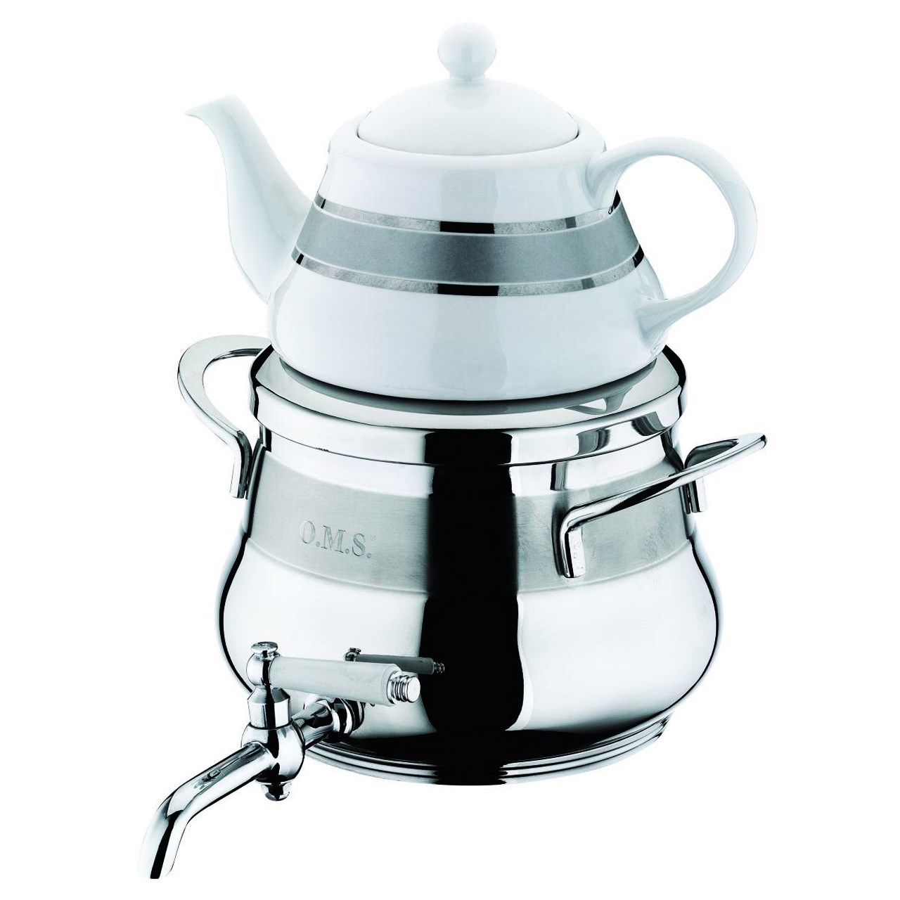 کتری و قوری ا.ام.اس با گنجایش 3.5 لیتر کد 8020 به همراه ست 3 عددی اردورخوری