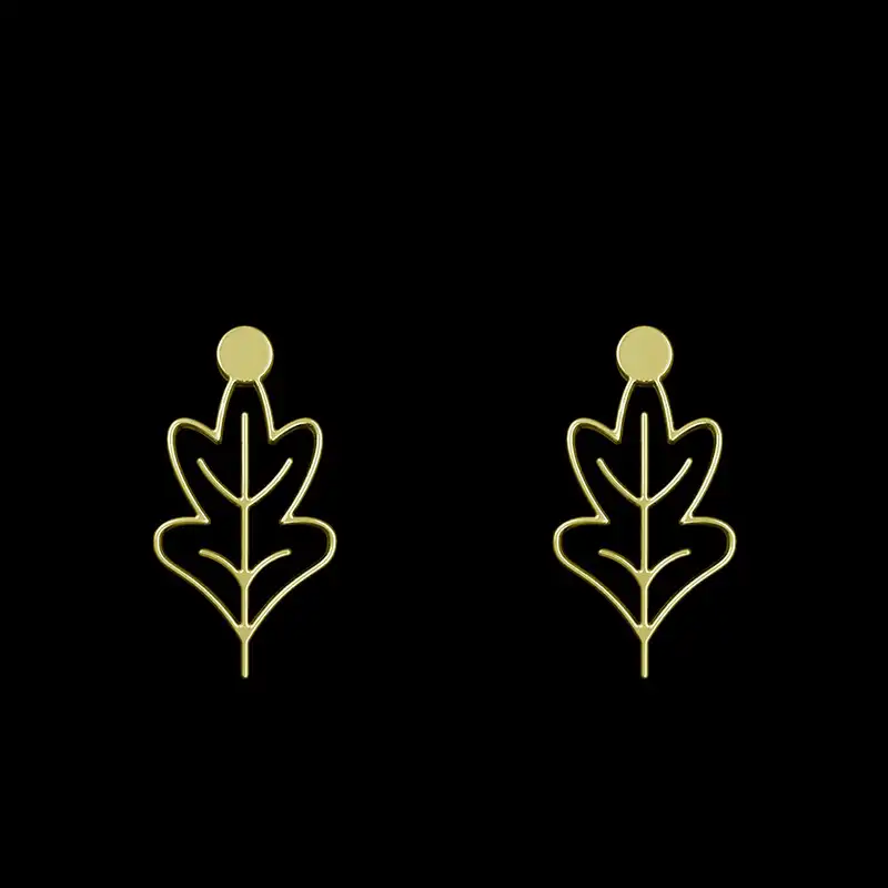 گوشواره طلا 18 عیار زنانه مدوپد مدل برگ کد GA1-15863