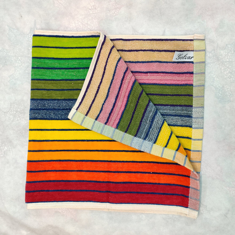 حوله دستی گلزار مدل الوان کد 01 سایز 30 x 75 سانتی متر مجموعه دو عددی 