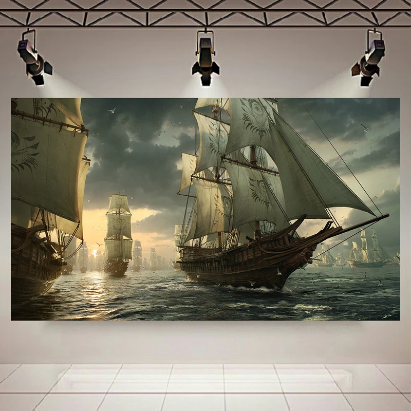 پوستر طرح مخمل کشتی مدل سفیران دریا کد AR305193