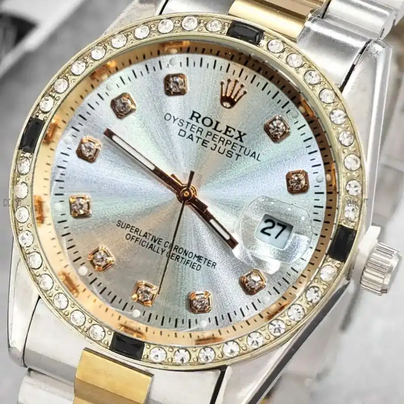 ساعت مچی عقربه‌ای مردانه مدل دورنگین قفل مخفی کد Tn-w