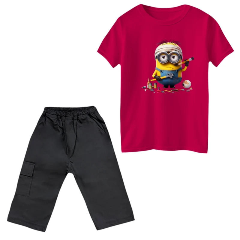 ست تی‌شرت و شلوارک پسرانه مدل مینیون کد 23