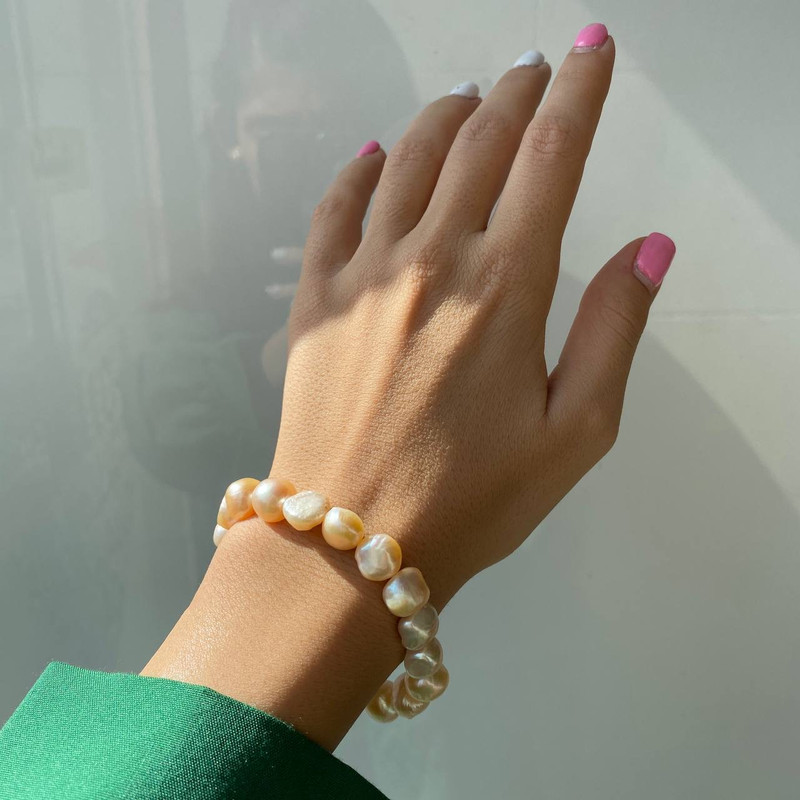 نیم ست نقره زنانه مدل مروارید طبیعی کد MO0024F