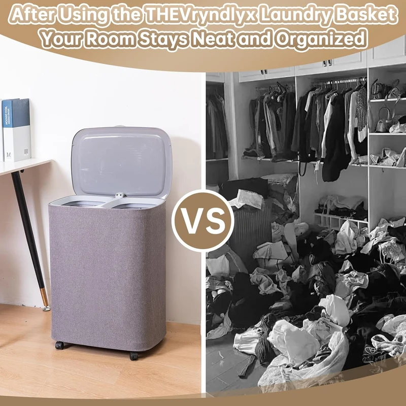 عکس شماره 9 : سبد رخت چرک مدل ترولی چرخ دار 50