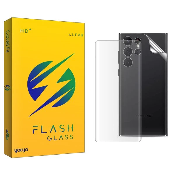 محافظ صفحه نمایش یاکیا مدل Yac UV مناسب برای گوشی موبایل سامسونگ Galaxy S23 Ultra  به همراه محافظ پشت گوشی