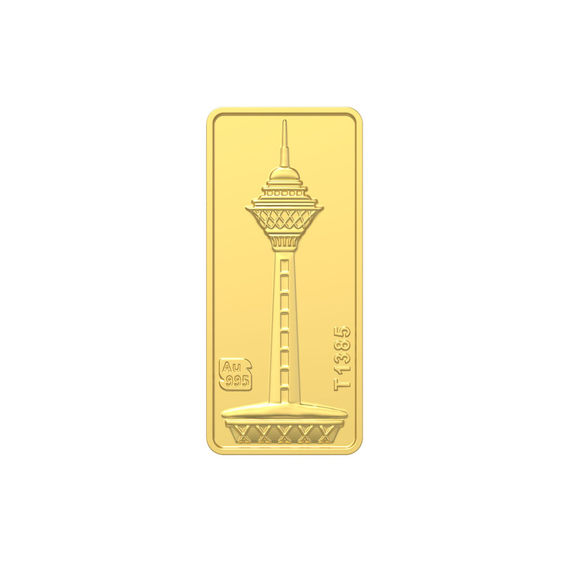 شمش طلا 24 عیار طلای محمد طرح برج میلاد مدل M-M-5 - 2