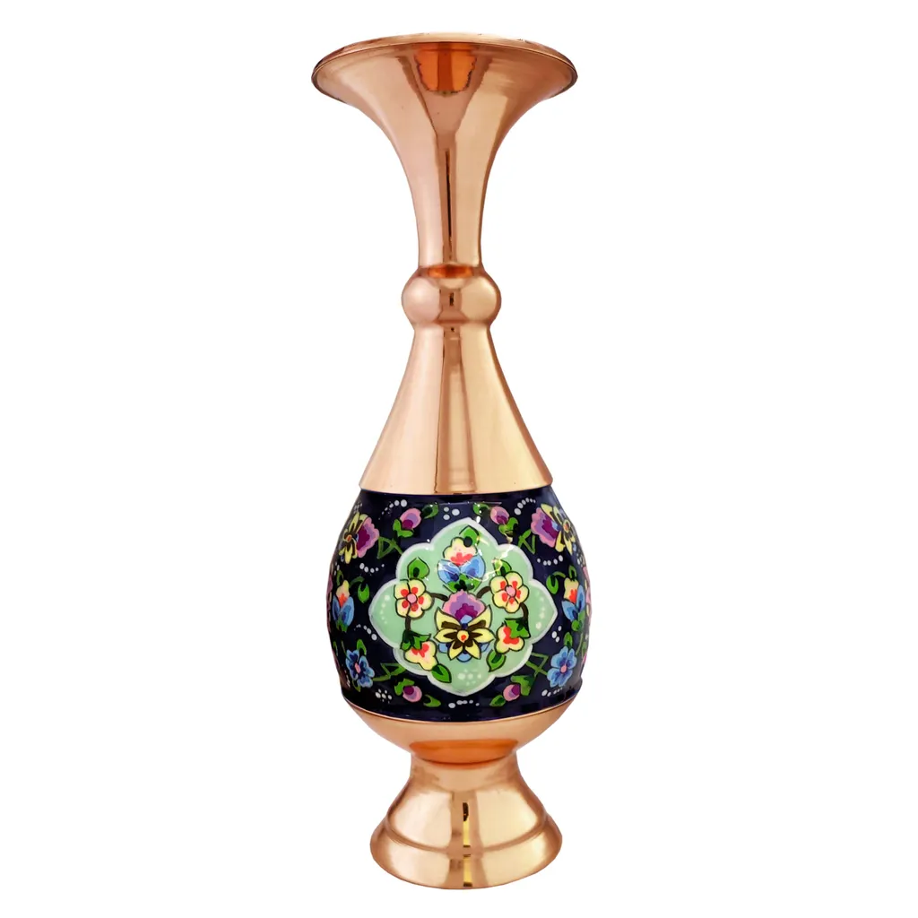 گلدان مسی نگارستان نیلی مدل پرداز کد JR20