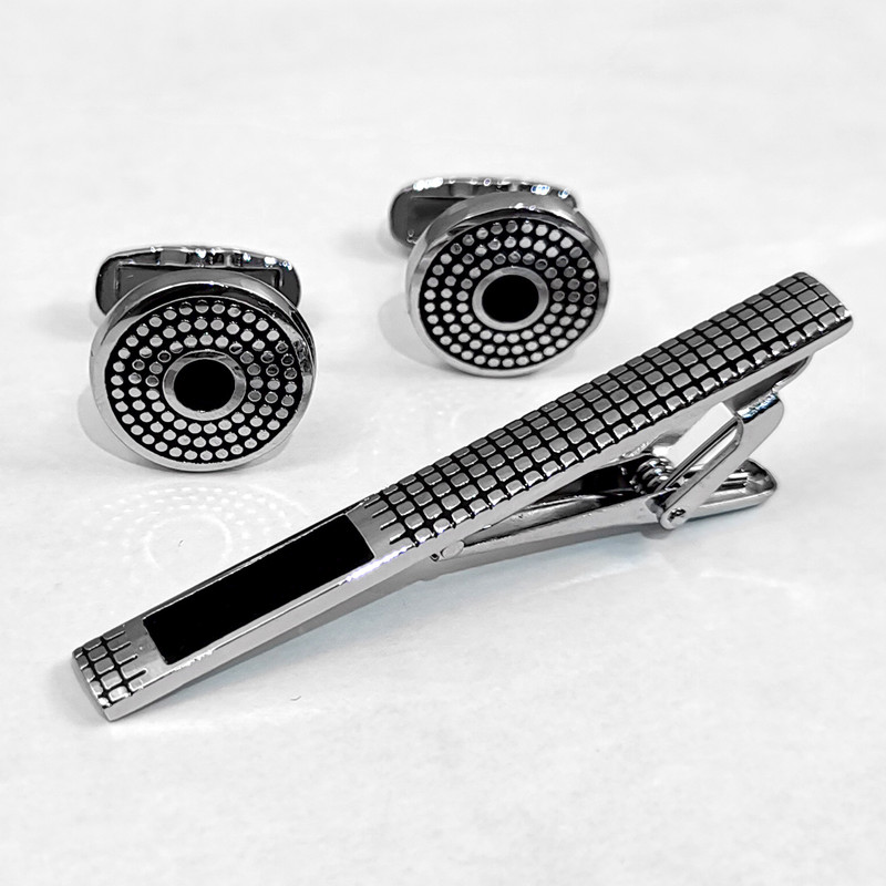 ست دکمه سردست و گیره کراوات مردانه مدل 533