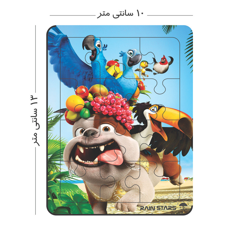 پازل 12 تکه رین استار طرح چوبی کد 03 مجموعه 4 عددی