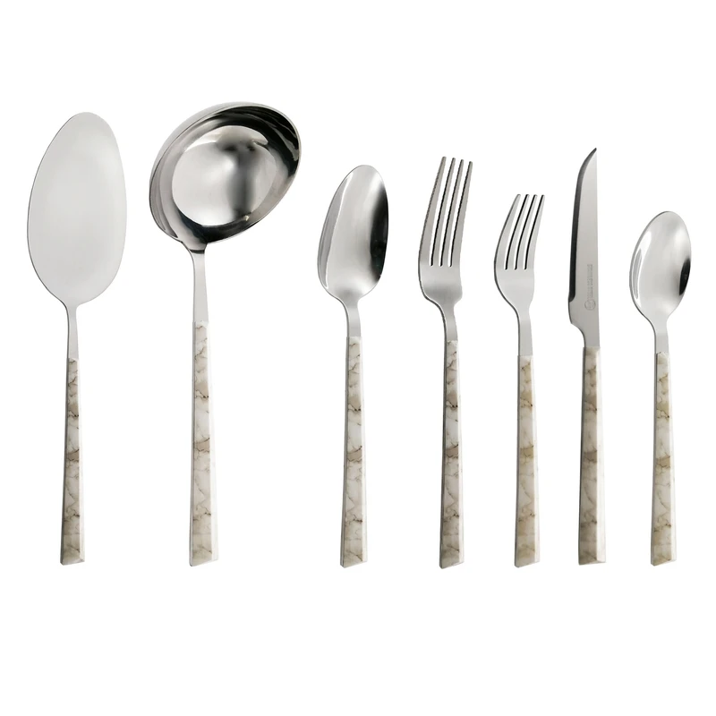 سرویس قاشق و چنگال 32 پارچه ام جی مدل ماربل ویو