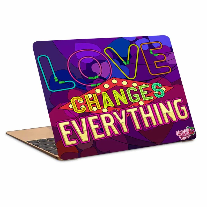 استیکر لپ تاپ طرح love change everything کد P-20مناسب برای لپ تاپ 15.6 اینچ