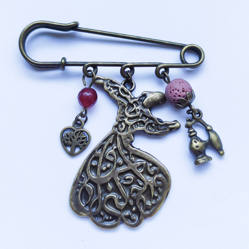 گل سینه زنانه مدل قلب مولانا