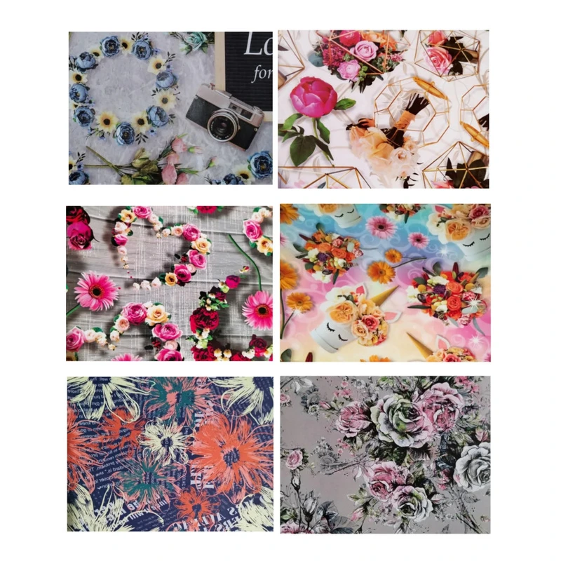 کاغذ کادو مدل گلاسه طرح گل  سایز 70×50 سانتی متر بسته 6 عددی