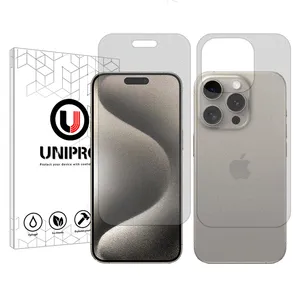 UNIPRO Star 5 model Matte screen protector suitable for Apple iPhone 15 Pro Max mobile phone along with the back protector