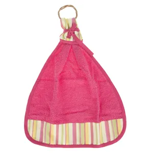 حوله آشپزخانه کتان رزین تاژ طرح اسپرید صورتی سایز 55 × 38 سانتی متر