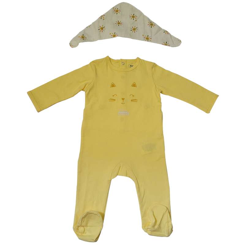 ست سرهمی و دستمال سر نوزادی کیابی مدل 1337