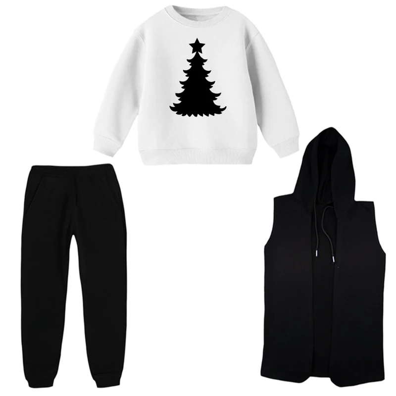 ست 3 تکه لباس راحتی بچگانه مدل درخت کریسمس  
