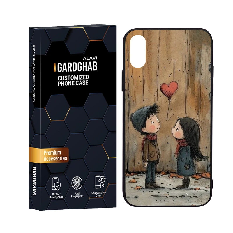 کاور گارد قاب علوی مدل دورژله پشت گلس فانتزی  مناسب برای گوشی موبایل اپل iPhone X / XS