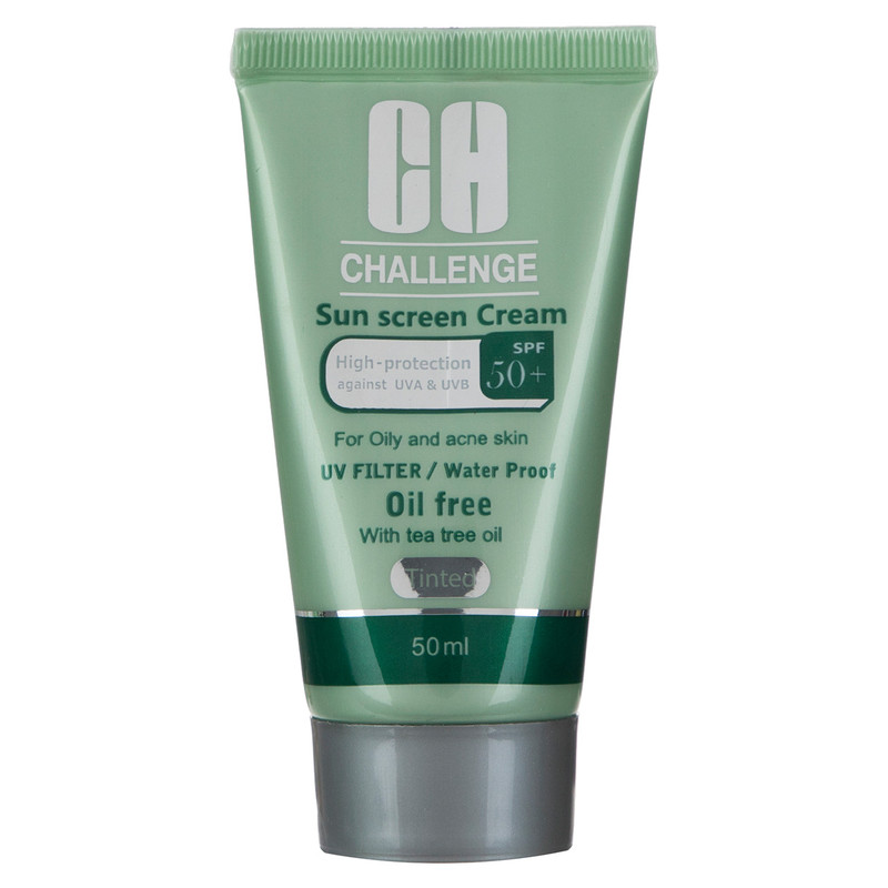 کرم ضد آفتاب چلنج مدل Tinted For Oily And Acne Skin حجم 50 میلی لیتر