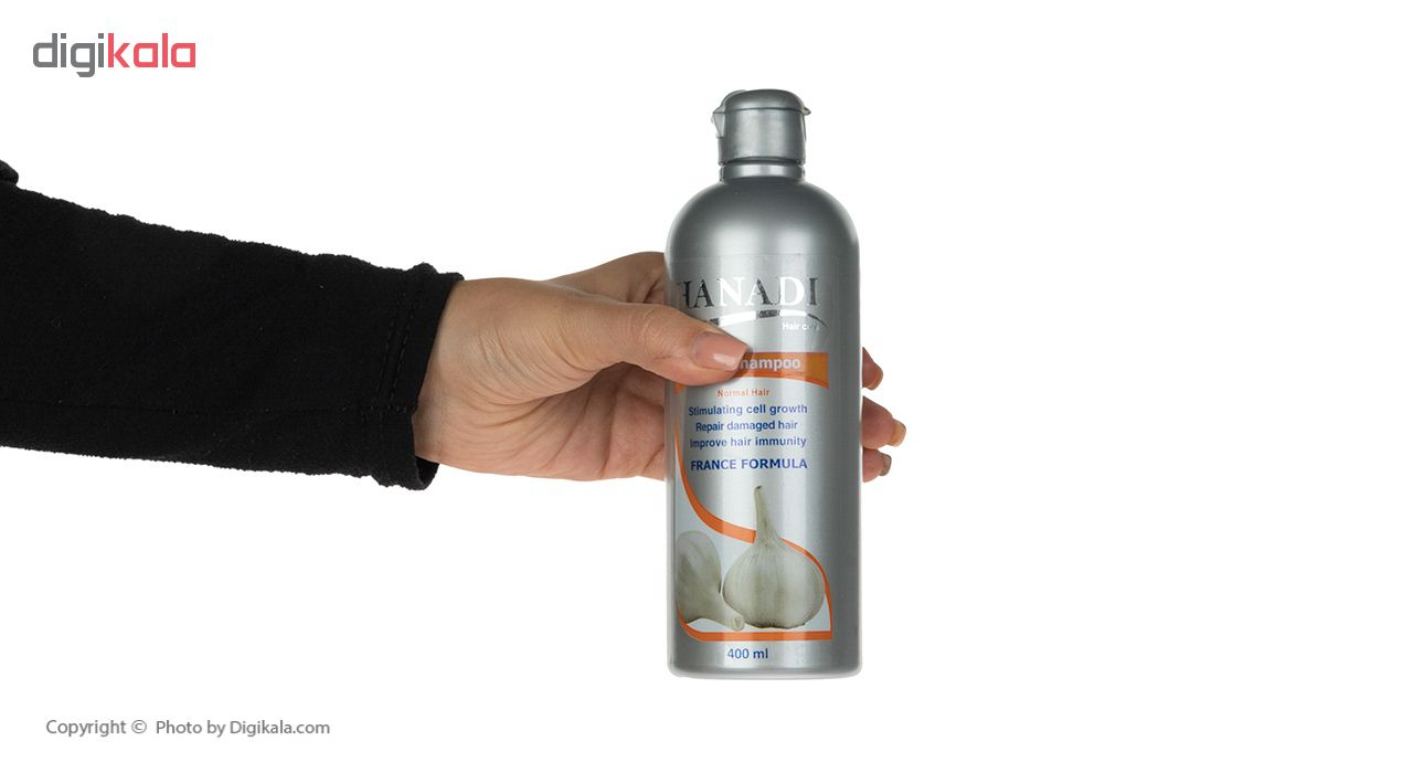 شامپو ضد ریزش هانادی مدل Garlic حجم 400 میلی لیتر