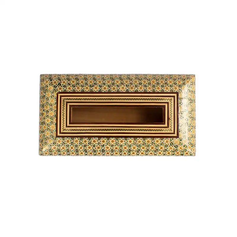 ست جعبه دستمال کاغذی و سطل خاتم کاری کد 25 -1