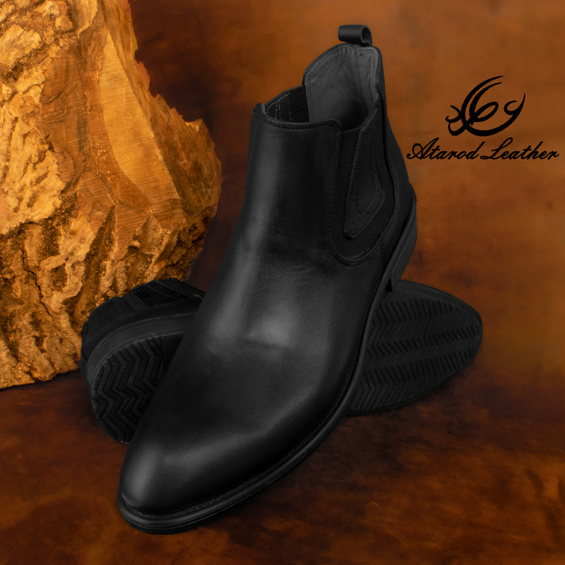 نیم بوت مردانه چرم عطارد مدل چرم طبیعی کد SH17