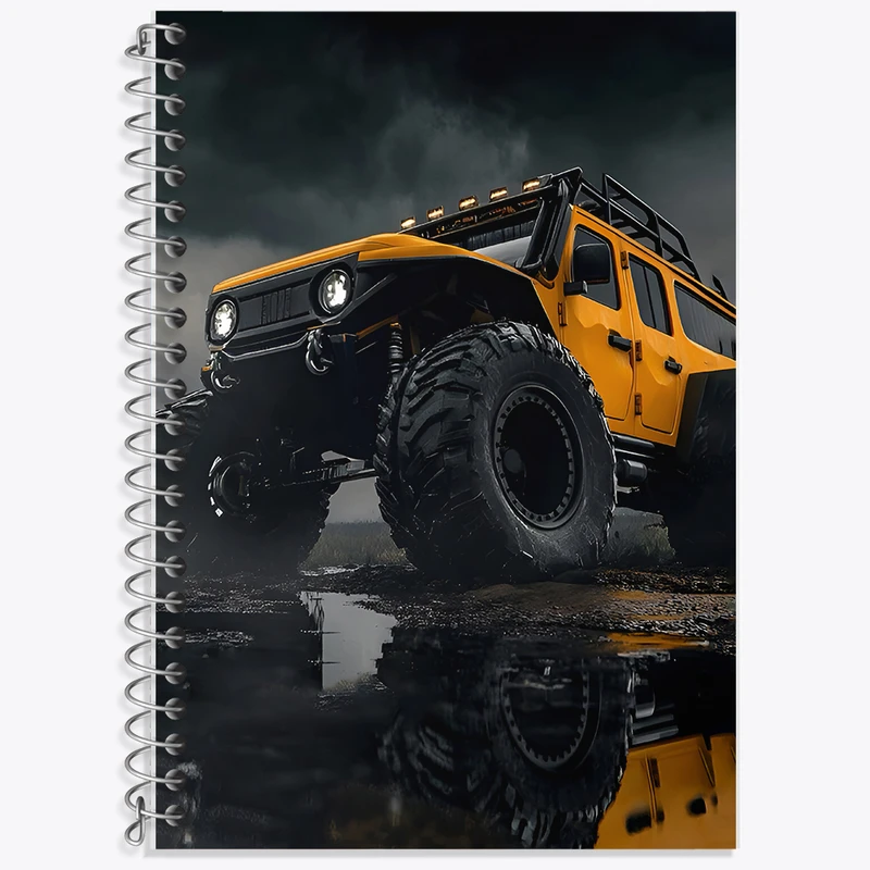 دفتر لغت 50 برگ خندالو طرح ماشین آفرود (Off Road) کد F7801