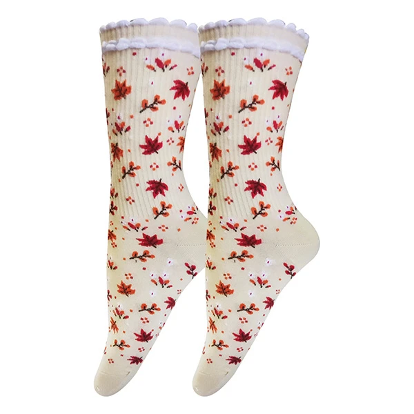 جوراب ساق بلند زنانه تن پوش هنگامه مدل کش اسپرت برگ پاییزی