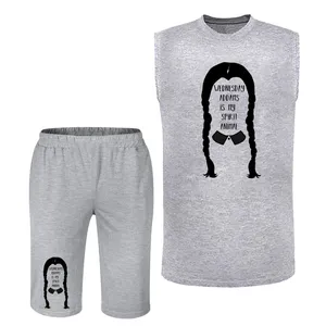 ست تاپ و شلوارک زنانه مدل weadnsday کد L09 رنگ طوسی