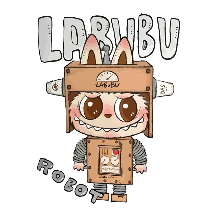 استیکر پارچه و لباس پاد آفرین مدل لبوبو ربات کد 656