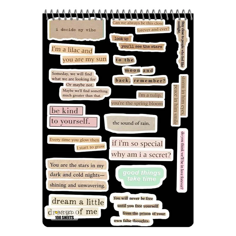 دفتر شطرنجی 100 برگ کارنیکا طرح متون انگلیسی English word کد 62048