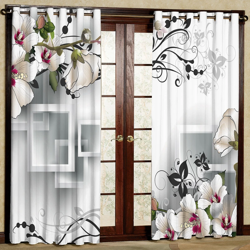 پرده مدل گل دار مخمل پانچی کد 1227 سایز 140x280 سانتی متر