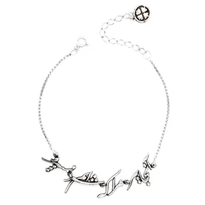 دستبند نقره زنانه طرح آنجا ببر مرا که شرابم نمی برد