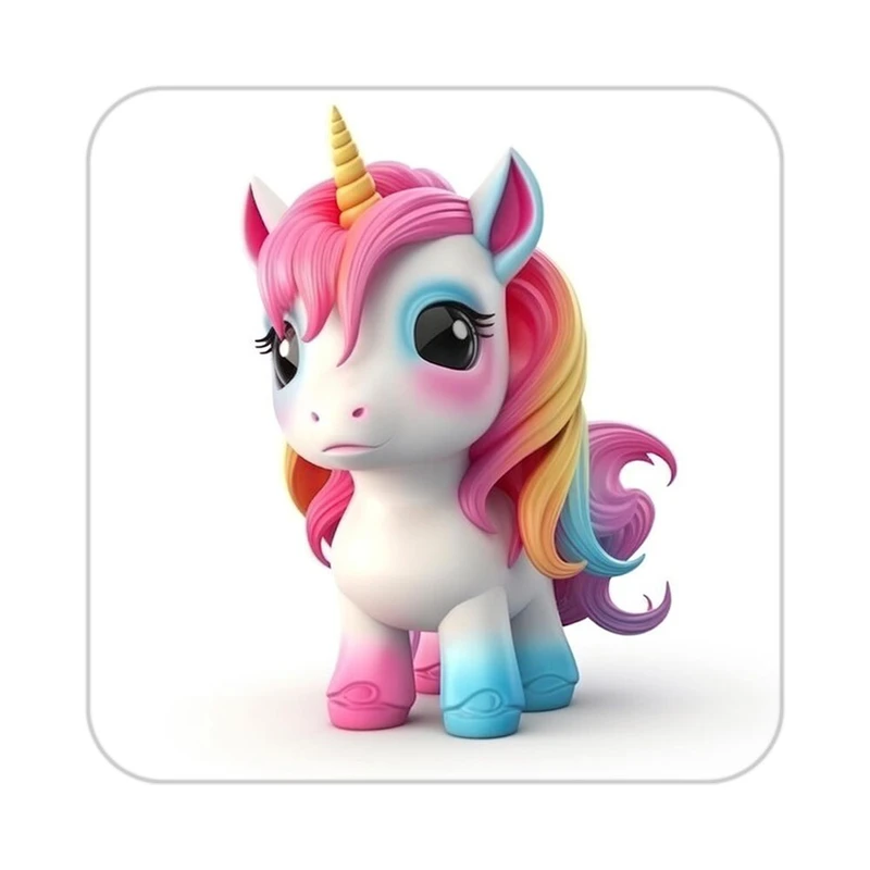 زیر لیوانی کاکتی طرح اسب تک شاخ و یونیکورن مدل mp30950