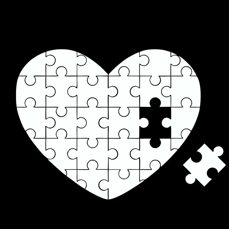 استیکر پارچه و لباس مدل حرارتی طرح  قلب پازلی کد w مجموعه 2 عددی