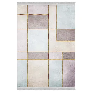 فرش پارچه‌ای دفه مدل فرشینه هازان مخمل طرح فانتزی کد 3335