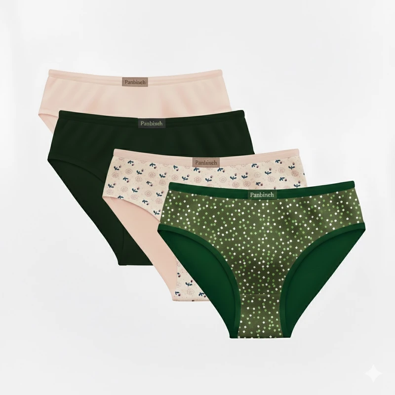 شورت زنانه پنبینه مدل نخ پنبه بسته 4 عددی