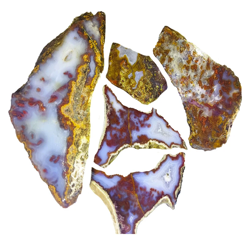 سنگ راف عقیق شجر مدل G17 مجموعه 5 عددی