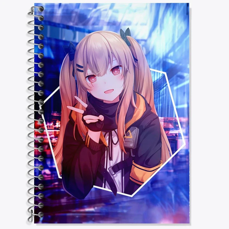 دفتر زبان 50 برگ خندالو مدل دو خط طرح دختر انیمه ای کد 18046