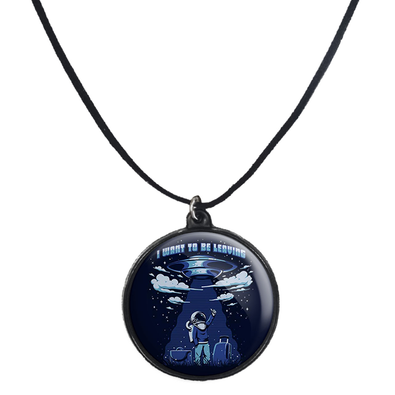 گردنبند پرمانه طرح فضانورد کد pmb.10440 مدل دو طرفه