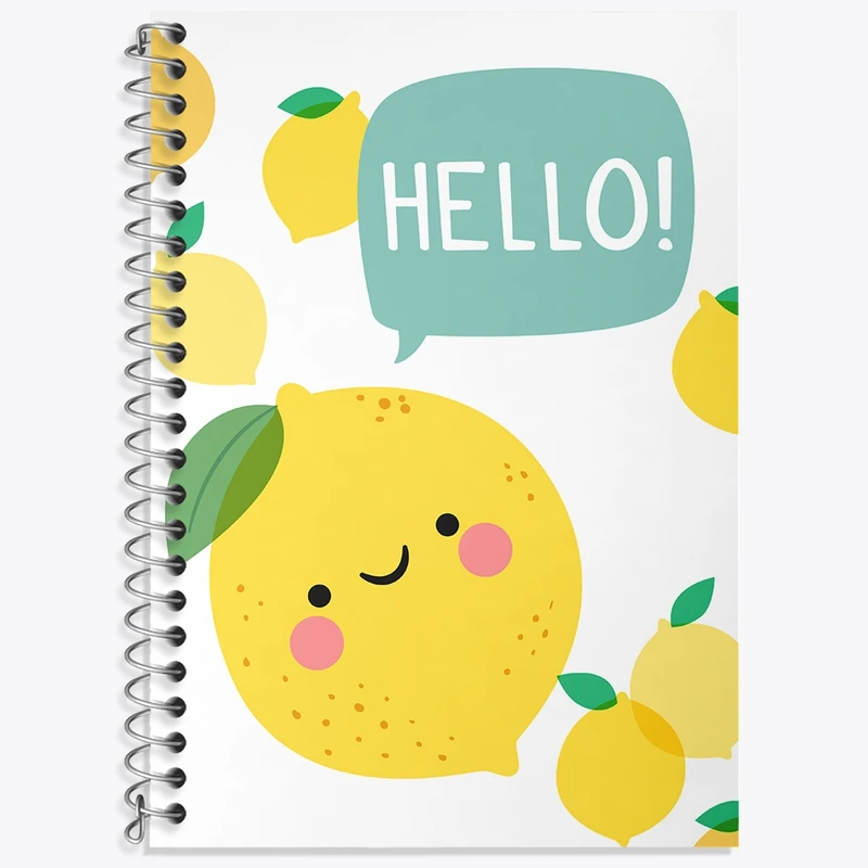 دفتر زبان 50 برگ خندالو مدل سه خط طرح لیمو بامزه و کیوت کد N106