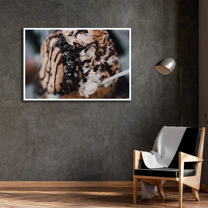 تابلو نوری بکلیت طرح کیک خامه ای مدل W-D2276 فریم سفید