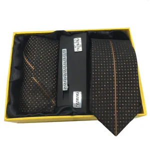 ست کراوات، گیره، دستمال و دکمه سردست هکس ایران مدل AF-FUL SET-BRN