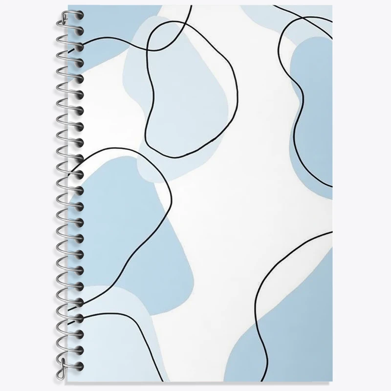 دفتر زبان 50 برگ خندالو مدل دو خط طرح لکه رنگ مینیمال کد N1864