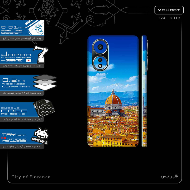 برچسب پوششی ماهوت مدل City of Florence-FullSkin مناسب برای گوشی موبایل اپو A58 4G