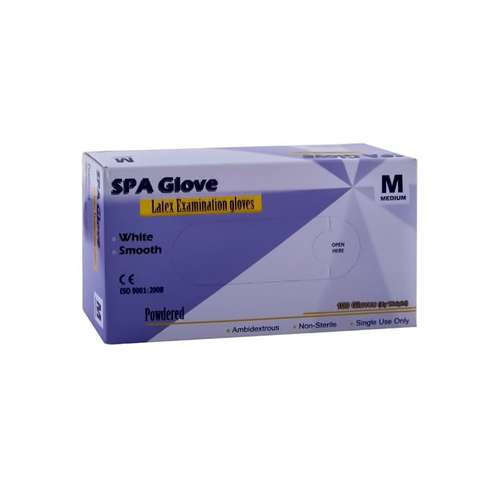 دستکش لاتکس پودری سایز Medium بسته 100 عددی
