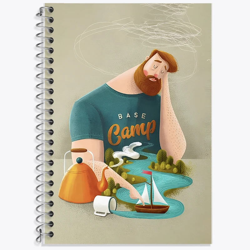 دفتر زبان 50 برگ خندالو مدل سه خط طرح ناخدای غمگین کد F7414