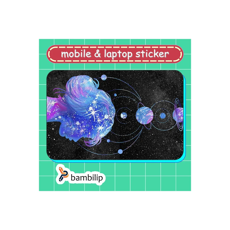استیکر بامبیلیپ مدل کارت عابر طرح دختر و منظومه شمسی کد 0438816