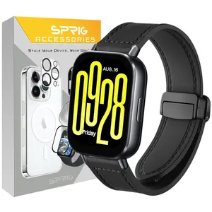 بند اسپریگ مدل Leather Magnetic Sic TW مناسب برای ساعت هوشمند شیائومی Redmi watch 5 active / watch 5 lite