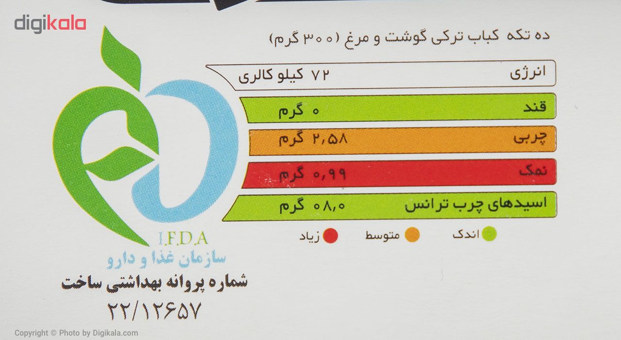 جوجه کباب ترکی گوشت و مرغ پمینا مقدار 400 گرم جوجه کباب ترکی گوشت و مرغ پمینا مقدار 400 گرم